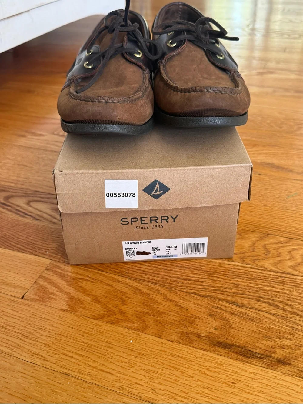 Sperry Men's Two-Tone Brown Leather Boat Shoes